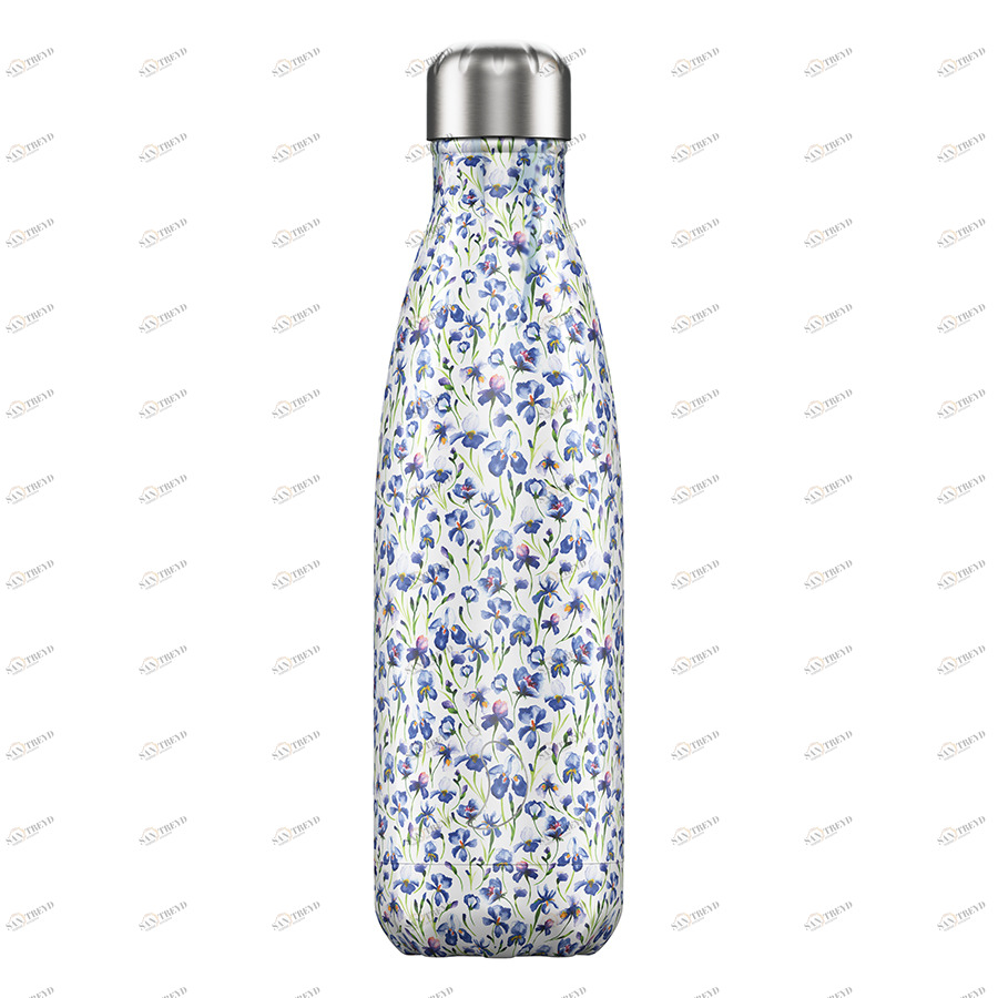 Термос 500 мл бело-синий Floral Iris CHILLY'S BOTTLES ДИЗАЙНЕРСКИЕ 00-3947979 Белый;синий 