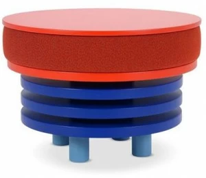 Adrenalina Круглый журнальный столик из ткани с полкой для журналов Roche