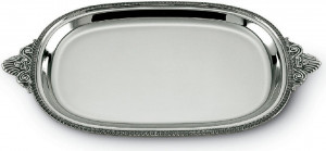 91255 Schiavon Поднос овальный с ручками 26см "Империал" (серебро 925пр) Серебро 925