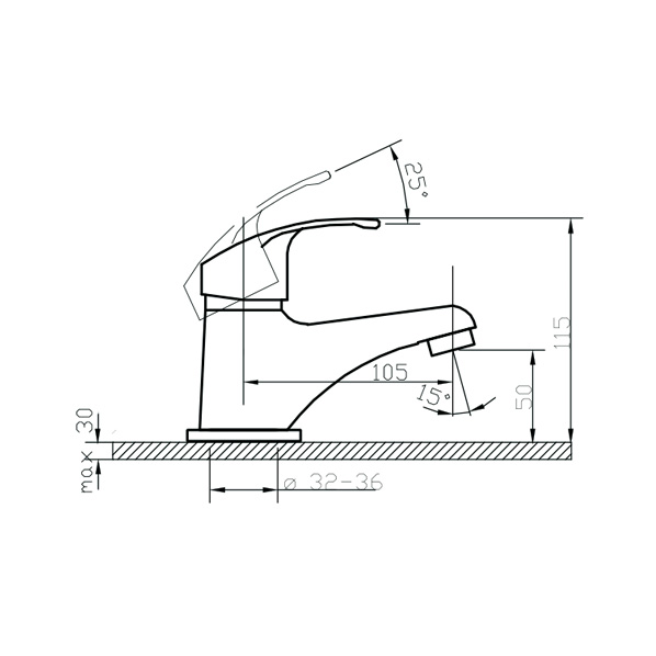 35-04 Oksa  Смеситель для умывальника  ARGO kran 3504oksa - Вид №1