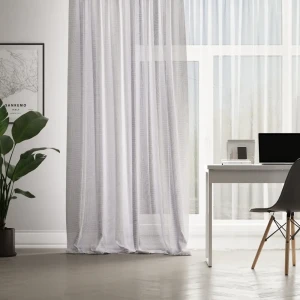 Тюль на ленте Inspire Maze 250x280 см цвет белый