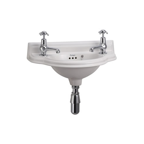 Burlington Cloakroom Маленькая изогнутая передняя раковина 50,5 см с 1 отверстием под смеситель P13R 