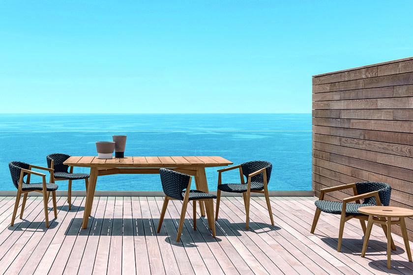 Ethimo Прямоугольный садовый стол из тика Knit Knittr01 - Вид №3