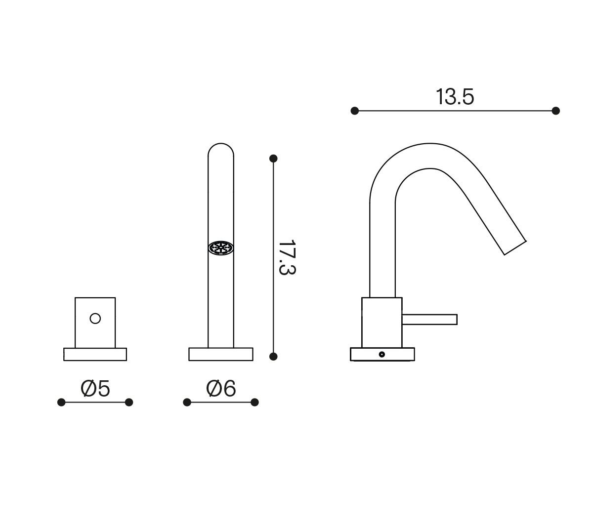 Ex.T ML NOU SHINE Смеситель для умывальника EXMLNOUOT Sleek - Вид №1