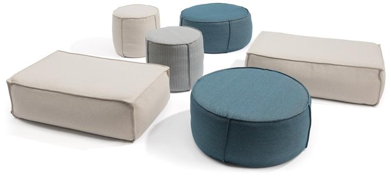 MANUTTI Круглый садовый пуф из ткани Touch Fs-thpf82/fs-thpf52 - Вид №4