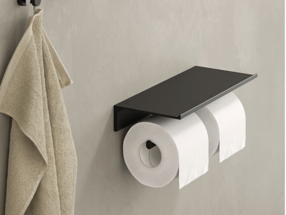 Металлический двойной держатель рулона с полкой Geesa Leev ARCH-00069143 - Вид №1