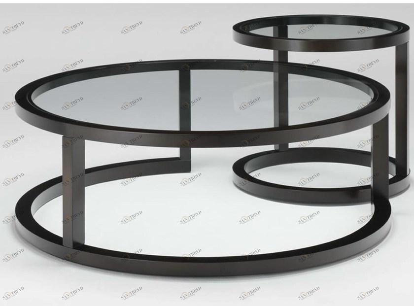 HUGUES CHEVALIER Круглый модульный деревянный журнальный столик Iconic Lid1684