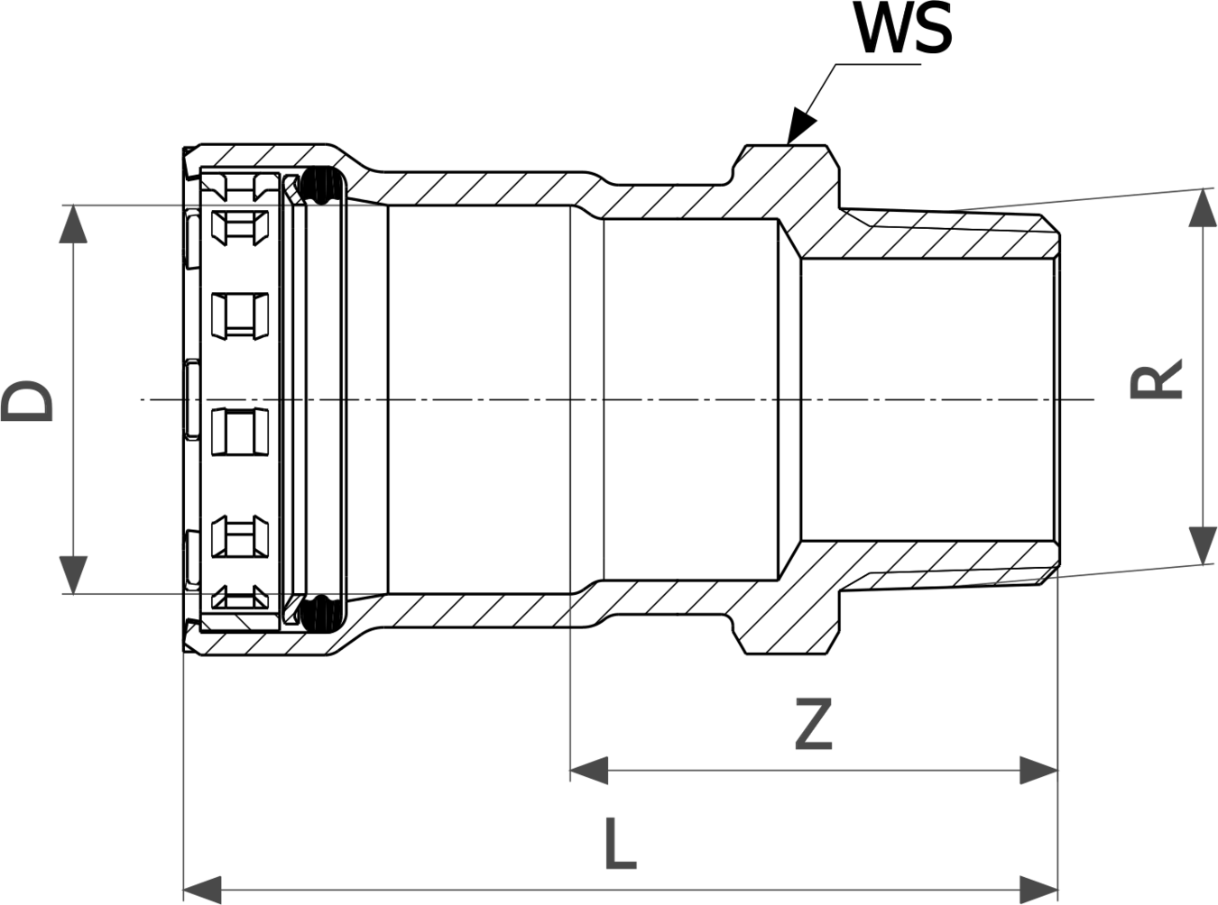 740 177 Модель 4211 Трубопроводные системы  Megapress  Переходники/​переходные угольники Santreyd  - Вид №3