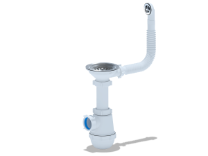 1-ый Сифон Ани Грот одинарный 3 1/2" с перел. и отводом Анипласт