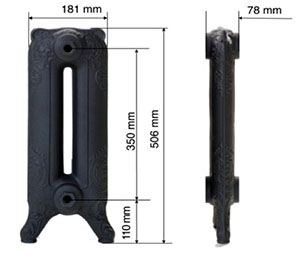 Чугунный радиатор GuRaTec Art Deco 470 6 секций 7797 - Вид №3