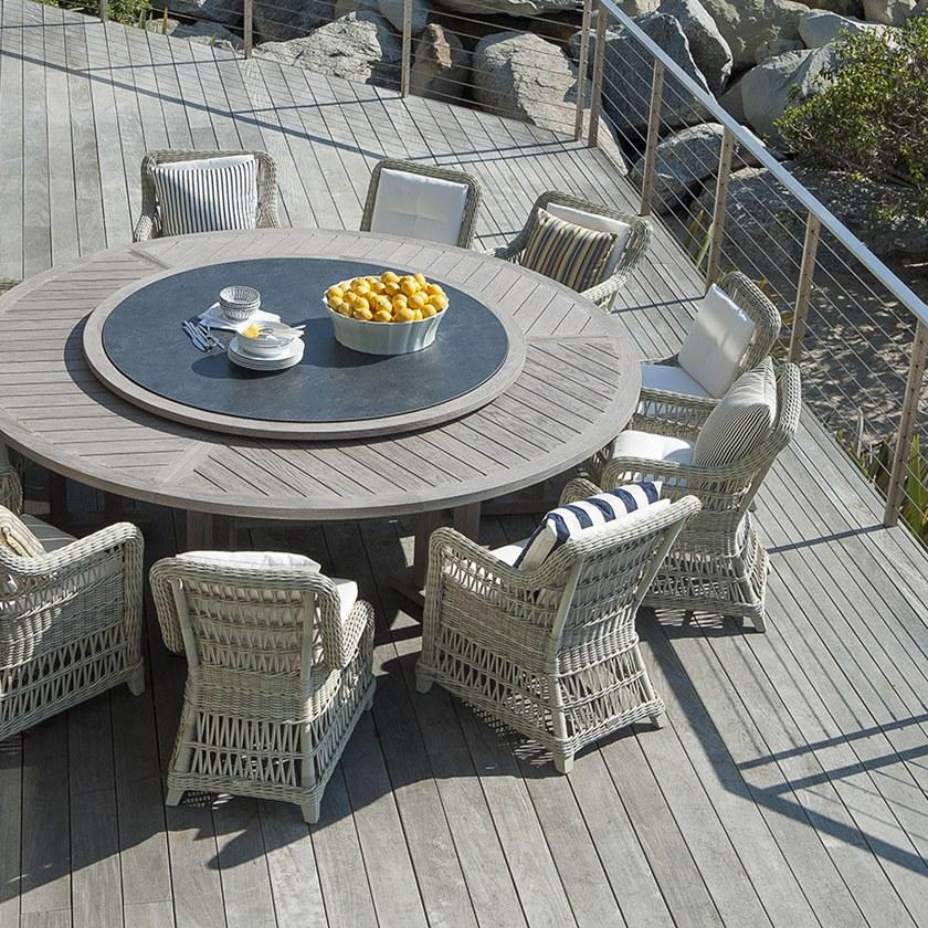 JANUS et Cie Круглый обеденный стол из тикового дерева с ленивой сьюзан Arbor sun-id-1344862 - Вид №5