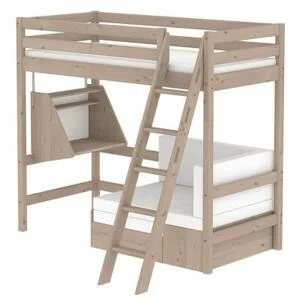 Кровать Flexa Classic Casa высокая со встроенным спальным модулем, столом и наклонной лестницей, кор