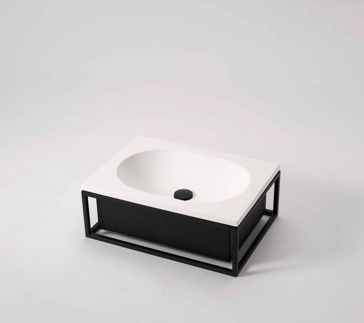 comp-composizione gs1b Подвесная раковина настенная прямоугольная Ex.T Frame черная - Вид №1