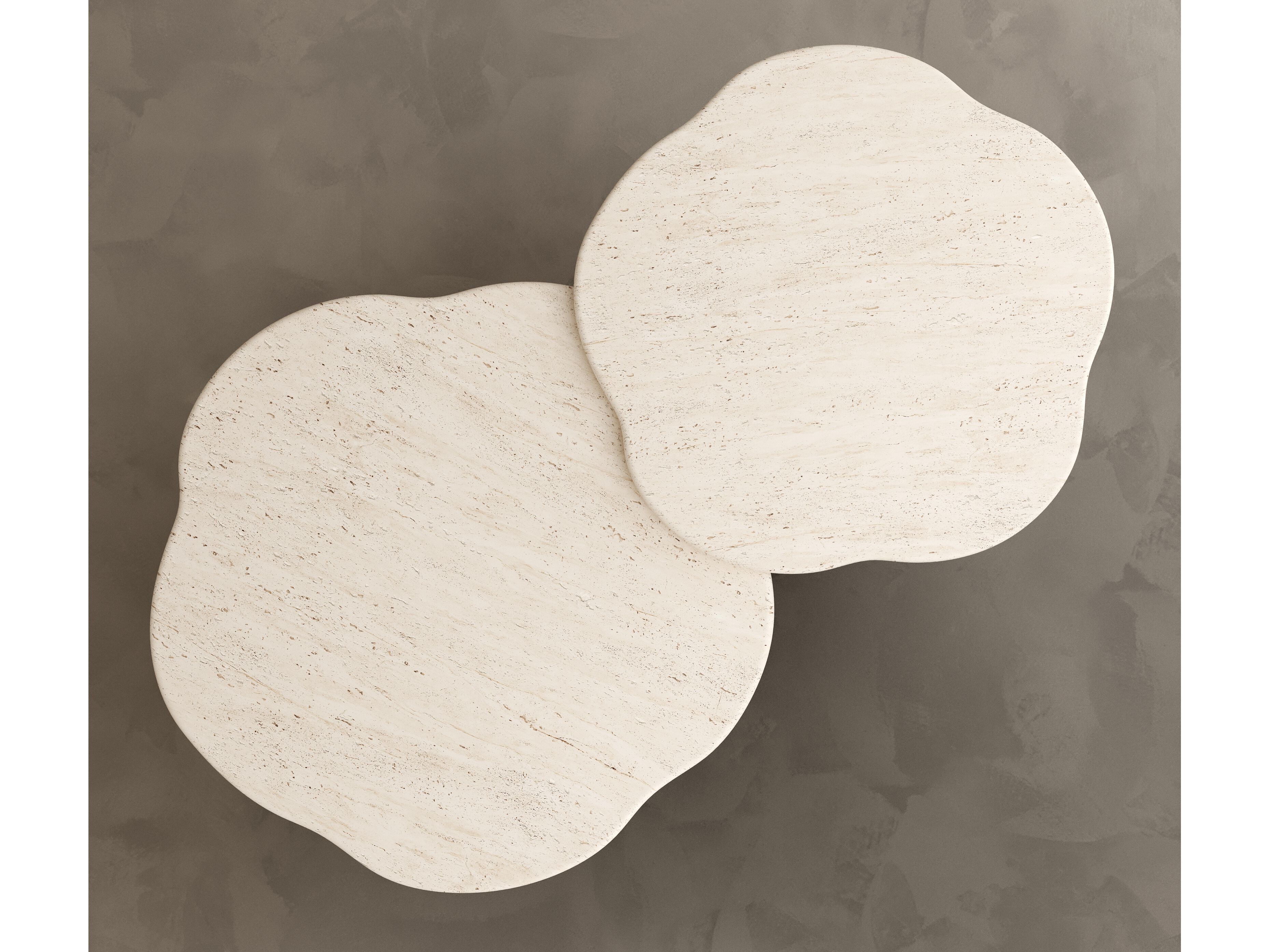 Журнальный столик из травертина с центральным основанием для гостиной Paloma Editions AIR ARCH-00099968 - Вид №1