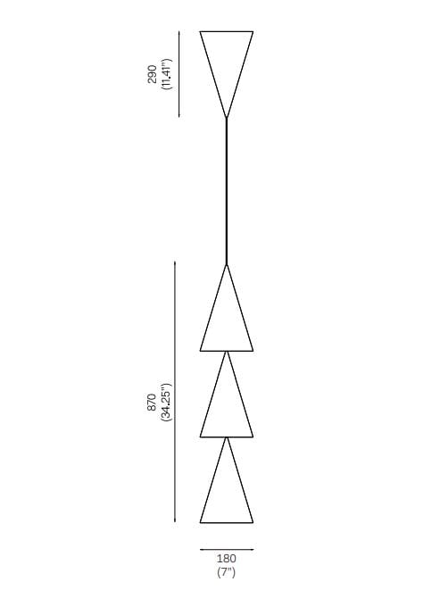 Алюминиевый светодиодный подвесной светильник с порошковым покрытием Michael Anastassiades TRIPLE PEAK DOWN ARCH-00113956 - Вид №3