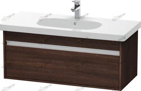 KT666805353 Ketho Тумбочка подвесная Каштан темный, декор Duravit