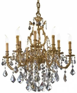 Possoni Illuminazione Французская золотая люстра с кристаллами шоулера Ashford 090/6+3-sh/p