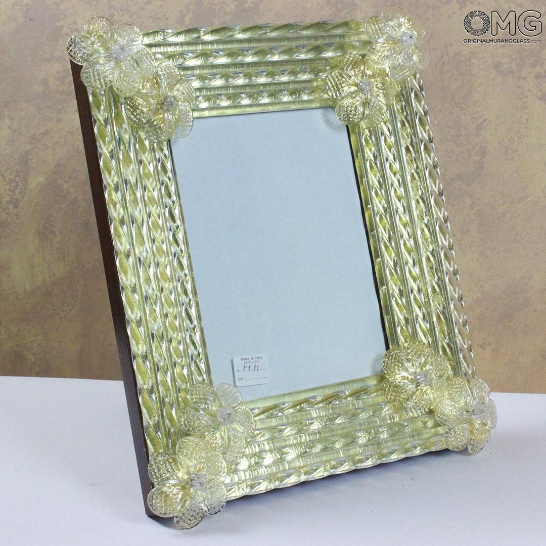 902 ORIGINALMURANOGLASS Венецианская фоторамка с цветками - муранское стекло OMG  см  - Вид №1