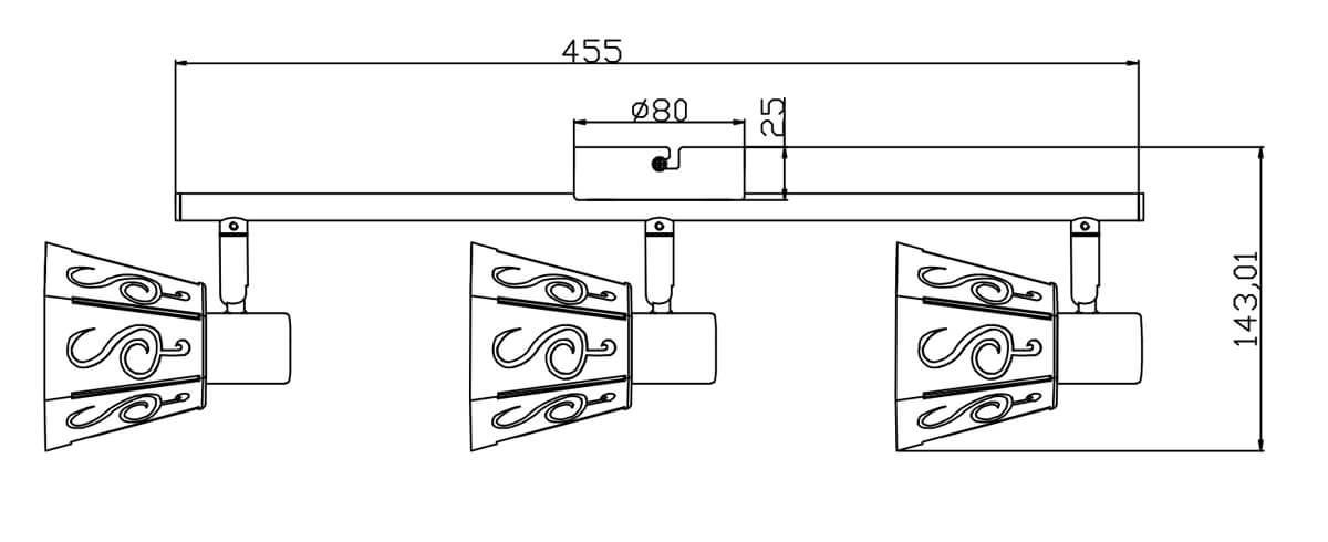 Спот настенный на 3 лампы черный Notabile 7005-703 RIVOLI NOTABILE 00-3924516 Черный  - Вид №2