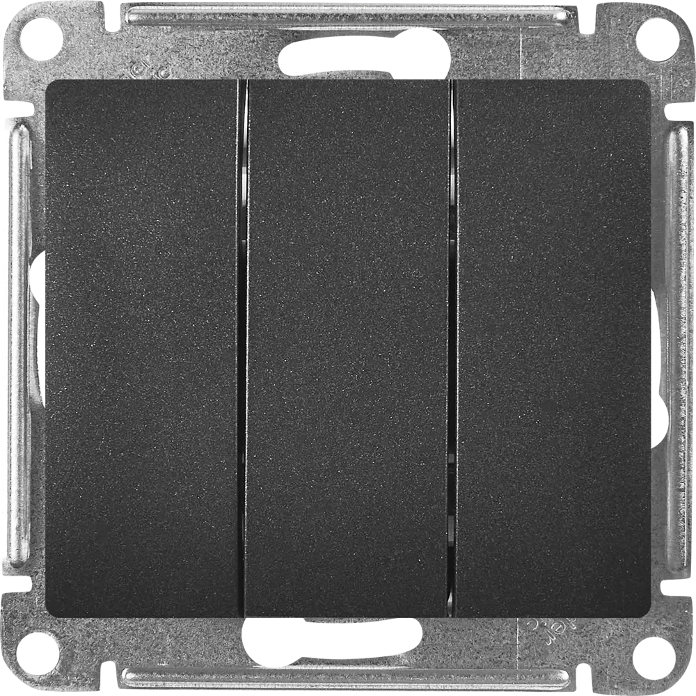 Schneider Electric Glossa — трёхклавишный выключатель в антрацитовом исполнении 86710481 STLM-0070851 - Вид №1