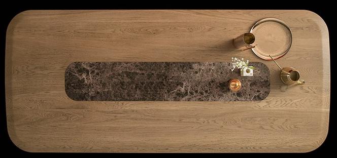 Devina Nais Стол из дерева и стекла с эффектом мрамора sun-id-1493508 - Вид №1