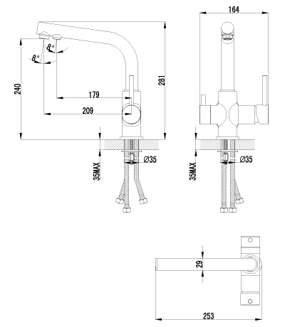 LM3061C Смеситель Comfort для кухни с подключением к фильтру с питьевой водой LEMARK COMFORT - Вид №1