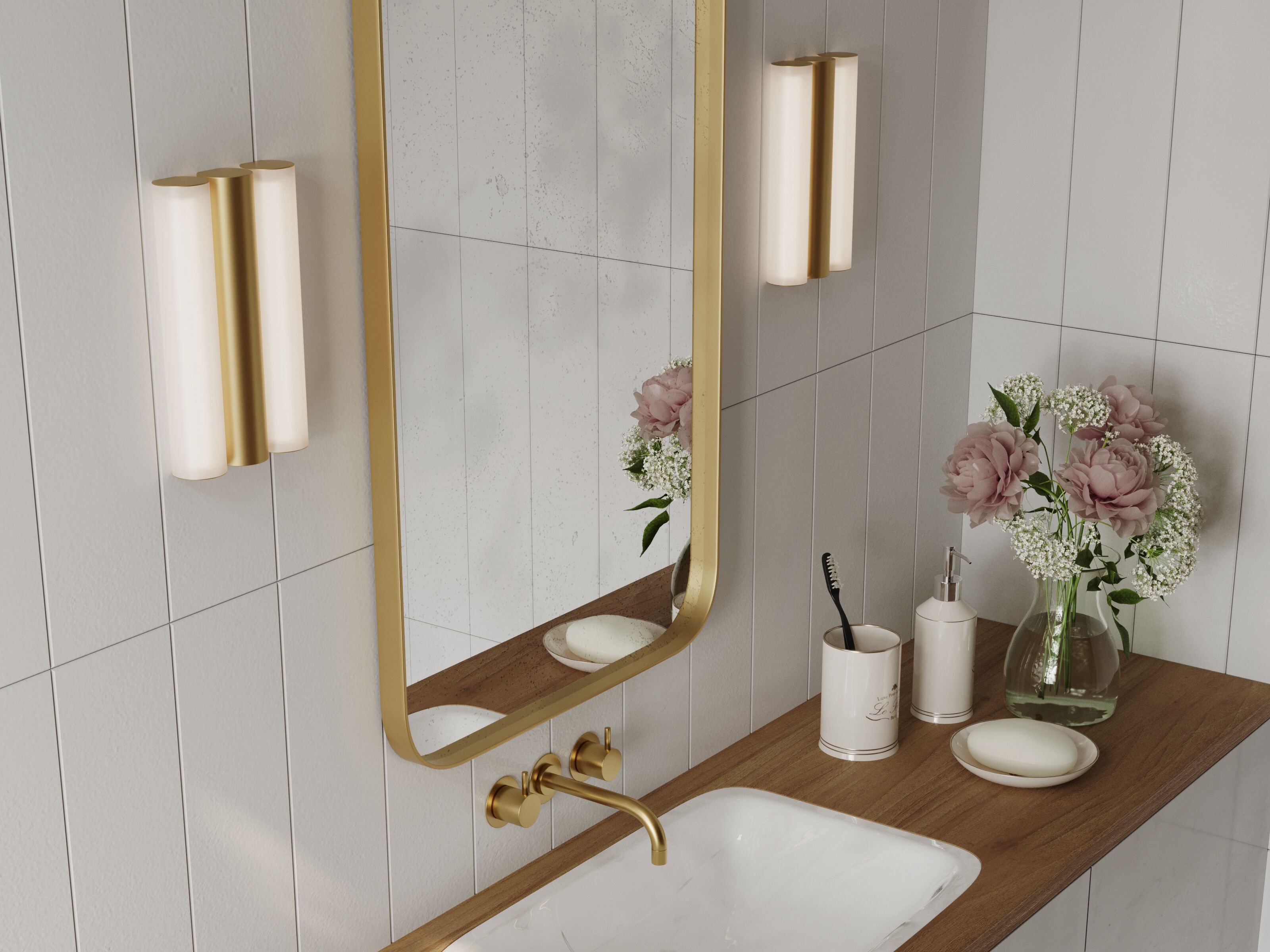 Латунный светодиодный настенный светильник для ванной комнаты CVL Luminaires ассортимент ARCH-00064279 - Вид №4