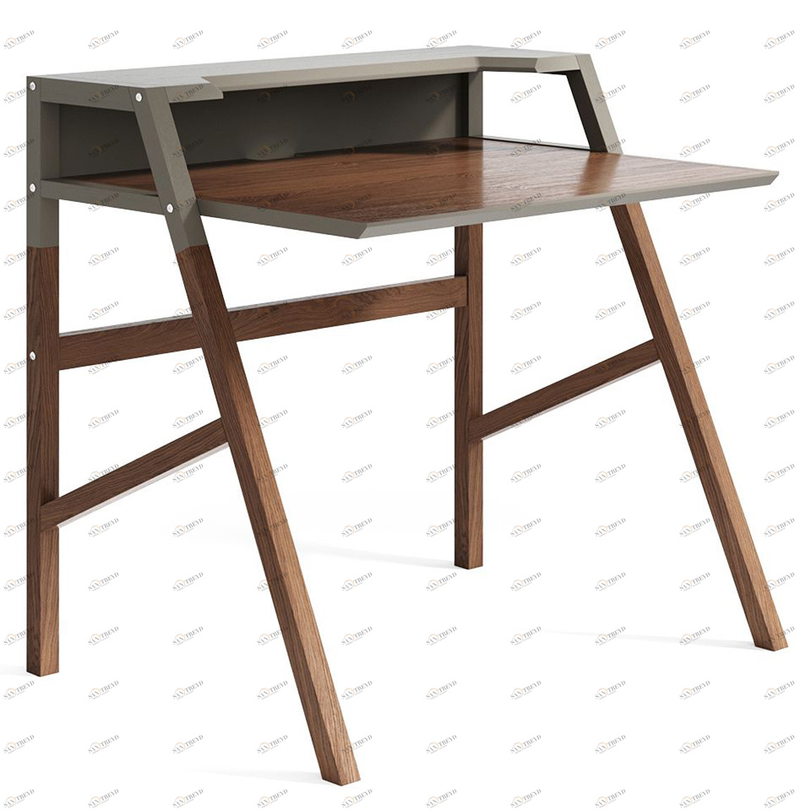 Компьютерный стол с полкой деревянный, дымчатый кварц Youk THE IDEA  210623 Коричневый 