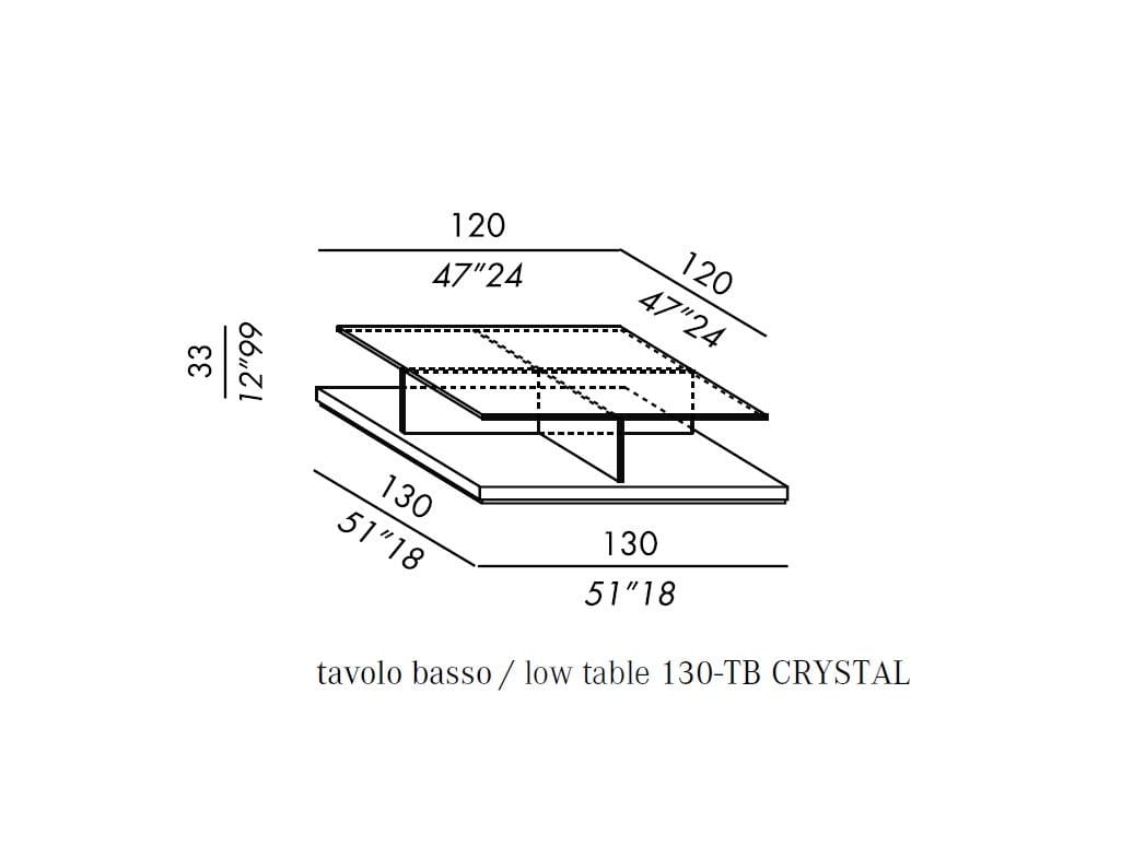 Квадратный низкий журнальный столик из закаленного стекла Meridiani ARCH-00024092 - Вид №6