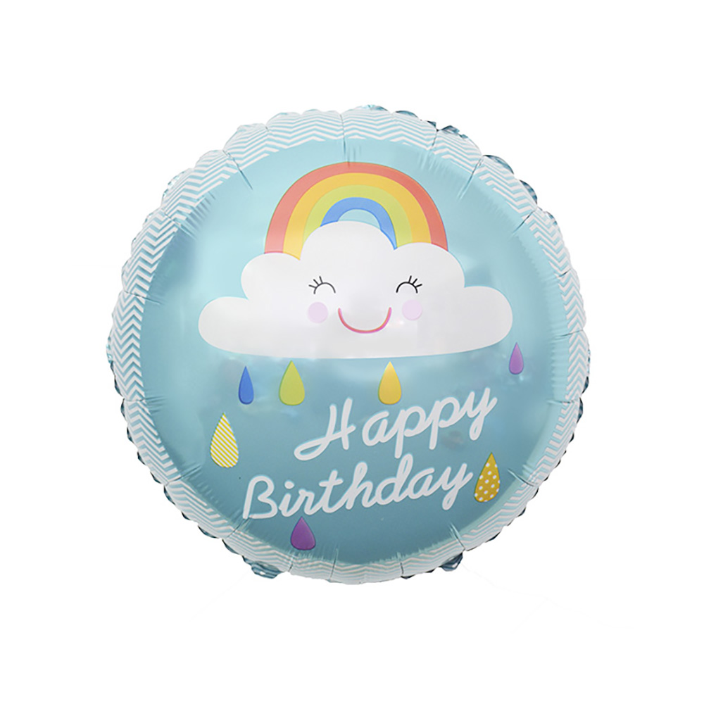 18"/45см Фигурные шары из фольги 10 5 шт. С Днем Рождения Радуга BLUE Патибум 