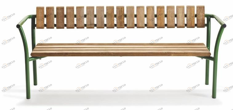 VESTRE Скамья из стали и дерева со спинкой Parc sun-id-1460290