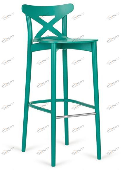 Paged Высокий лакированный табурет со спинкой из дерева Corte sun-id-1475574