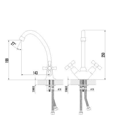 LM2504C Смеситель Benefit для кухни LEMARK BENEFIT  - Вид №1