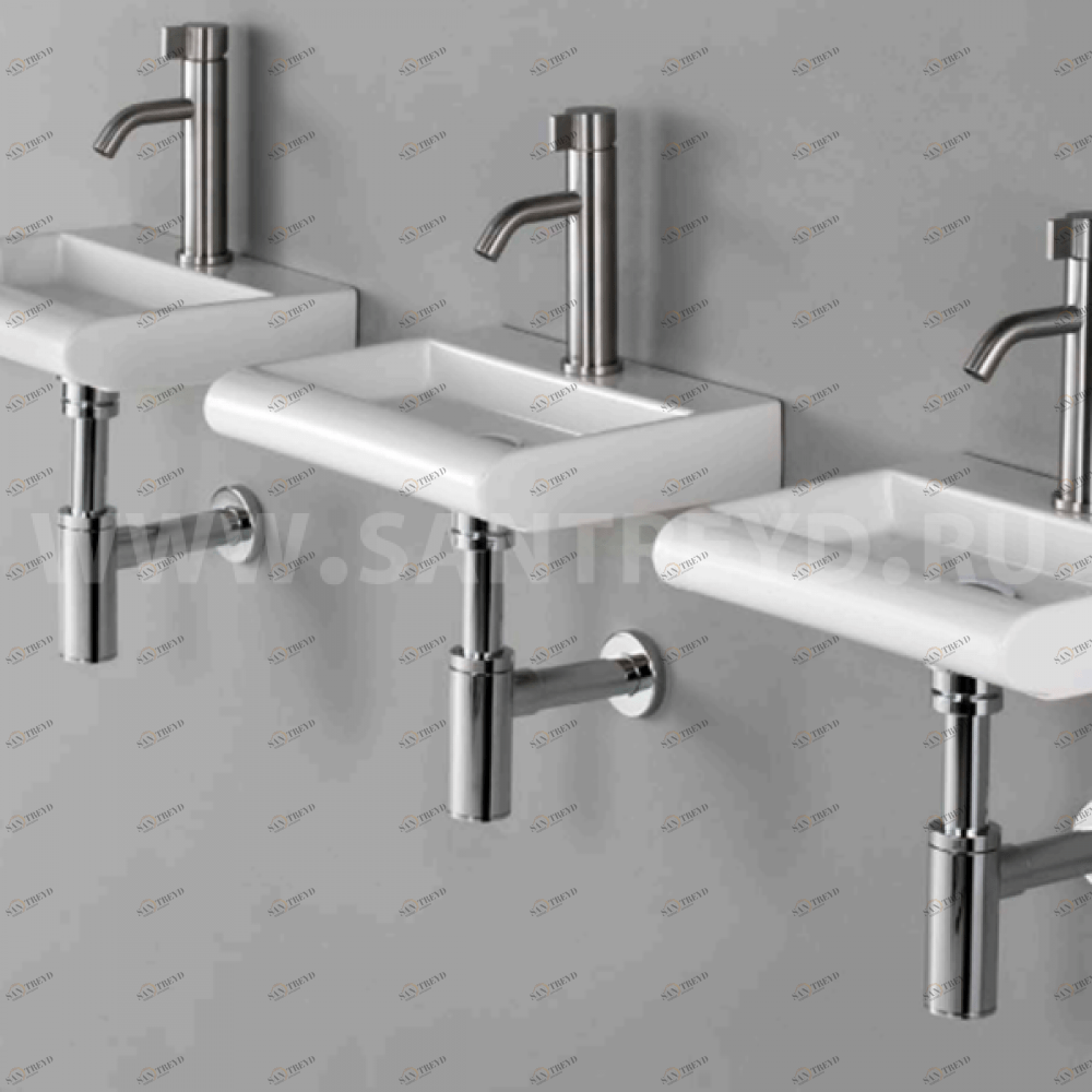 L022T0R1V1.100 Подвесная раковина прямоугольная A. e T. Italia CURVET Белый глянцевый AeT ITALIA - Вид №2