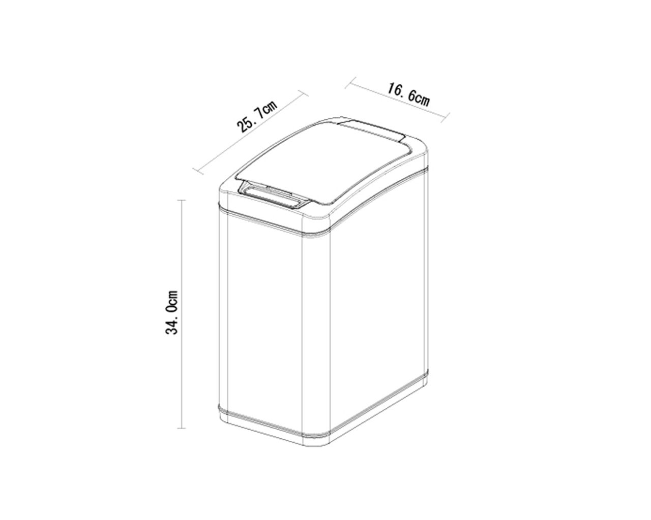 KIM502 Автоматическая корзина SENSOR, бесконтактная, прямоугольная, 8 л, матовая сталь Merida  - Вид №1