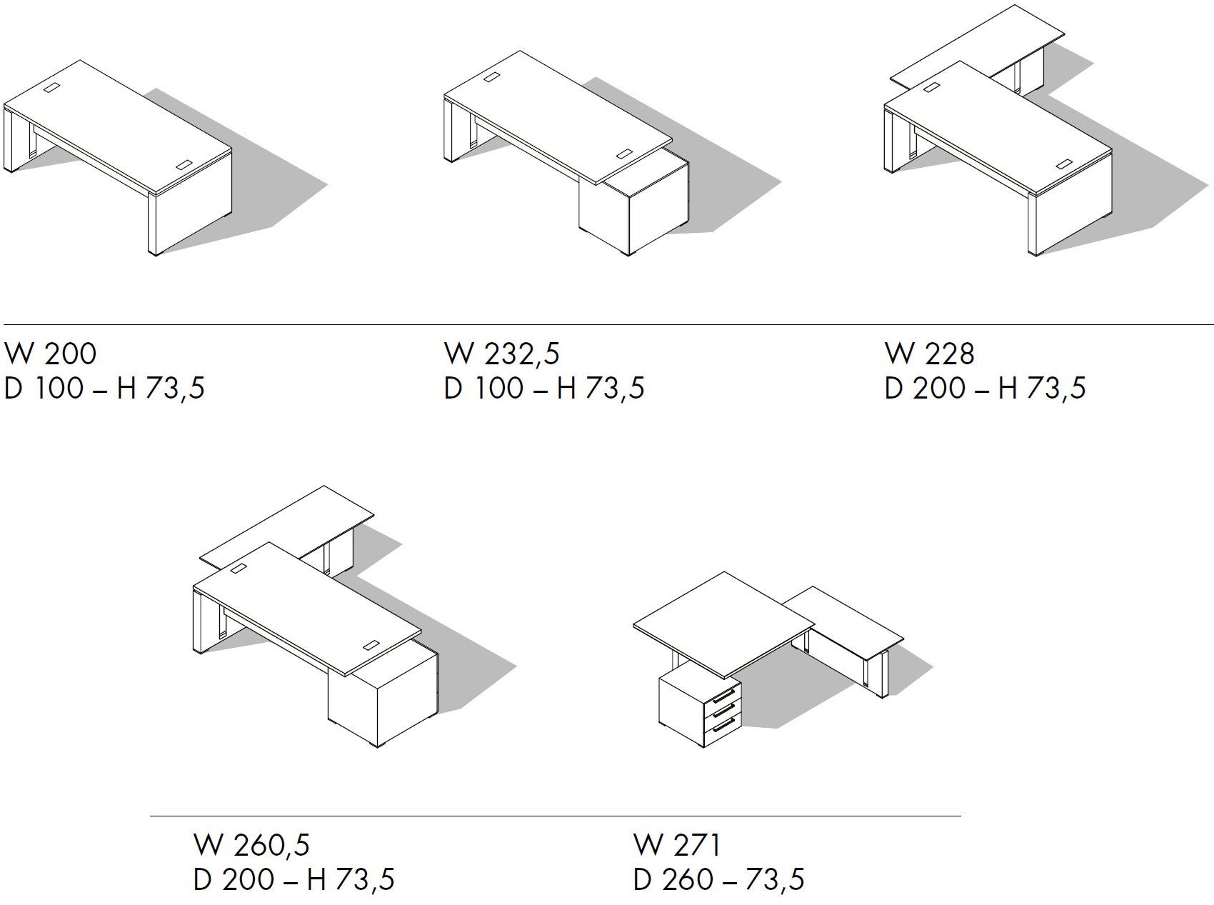 Sinetica Угловой модульный письменный стол из дерева Ego sun-id-1361366 - Вид №15
