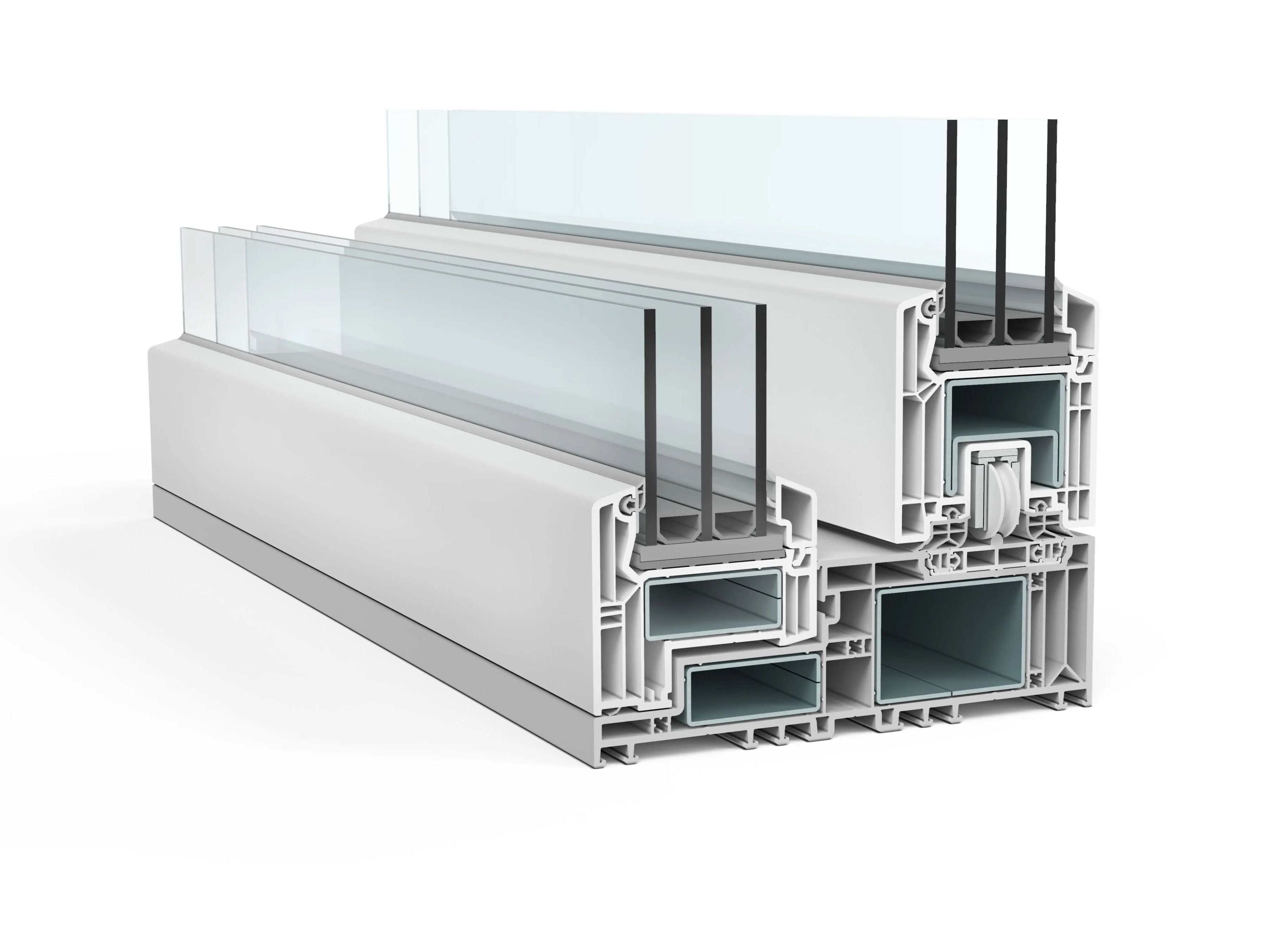 Копланарное раздвижное окно из ПВХ с тройным остеклением Veka VEKAMOTION 82 MAX ARCH-00070406