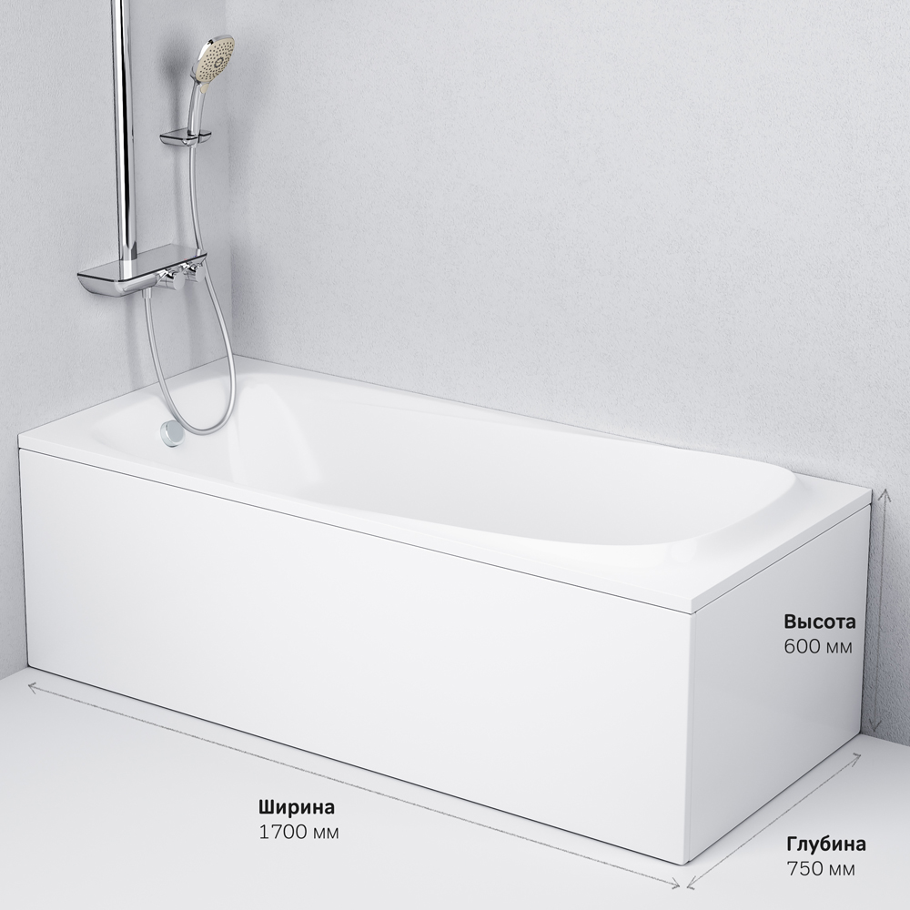 W30A-170-075W-A ванна акриловая A0 170х75 см шт AM.PM Sensation - Вид №9
