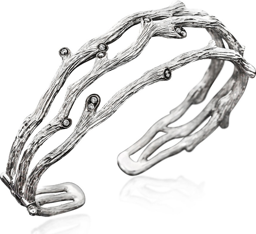 10592469 Michael Aram Браслет "Ветви" (серебро, 925пр, черн.бриллианты) Серебро 925 