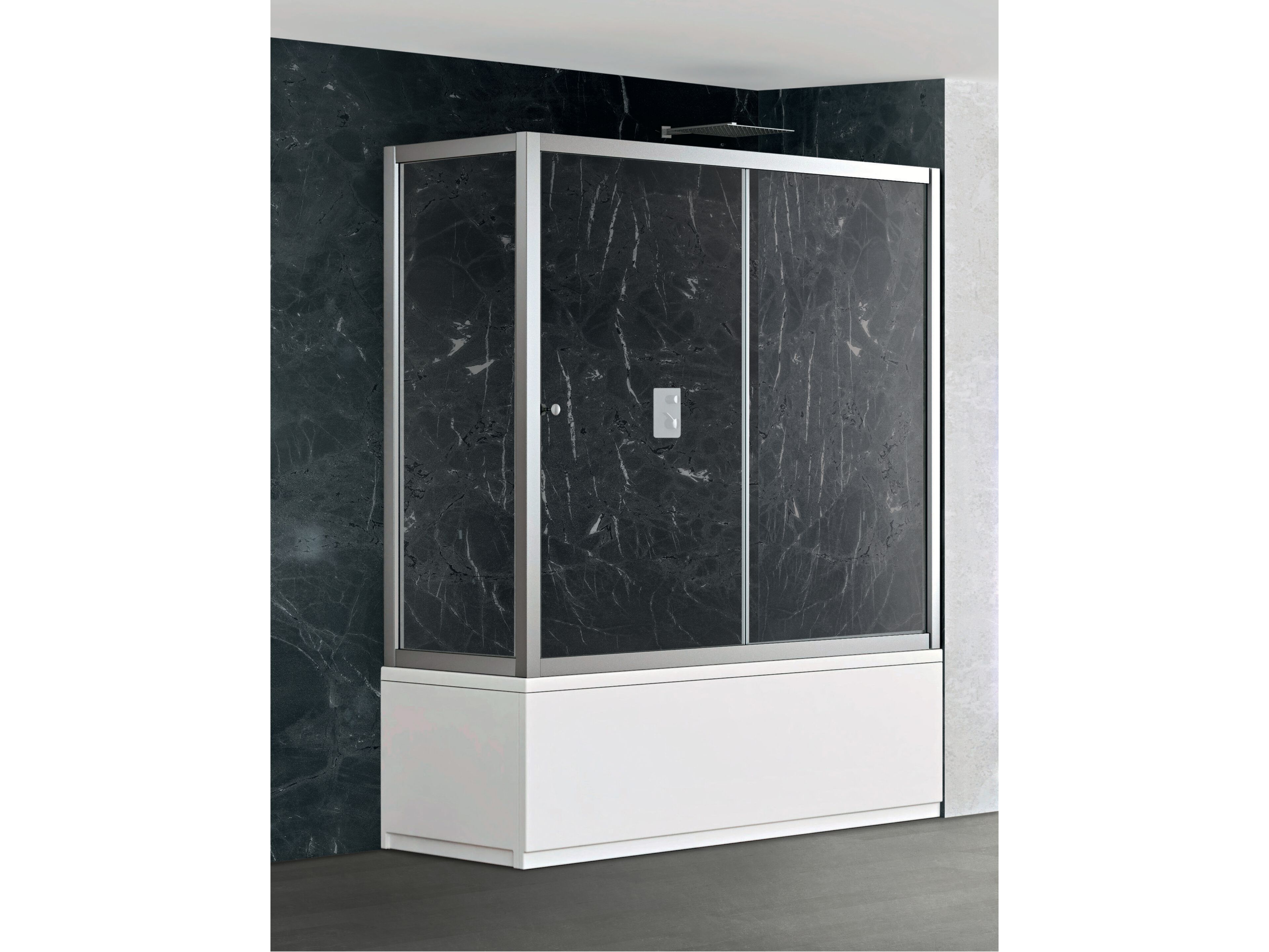 Хрустальная раздвижная стена для ванны Metidea платина ARCH-00112794