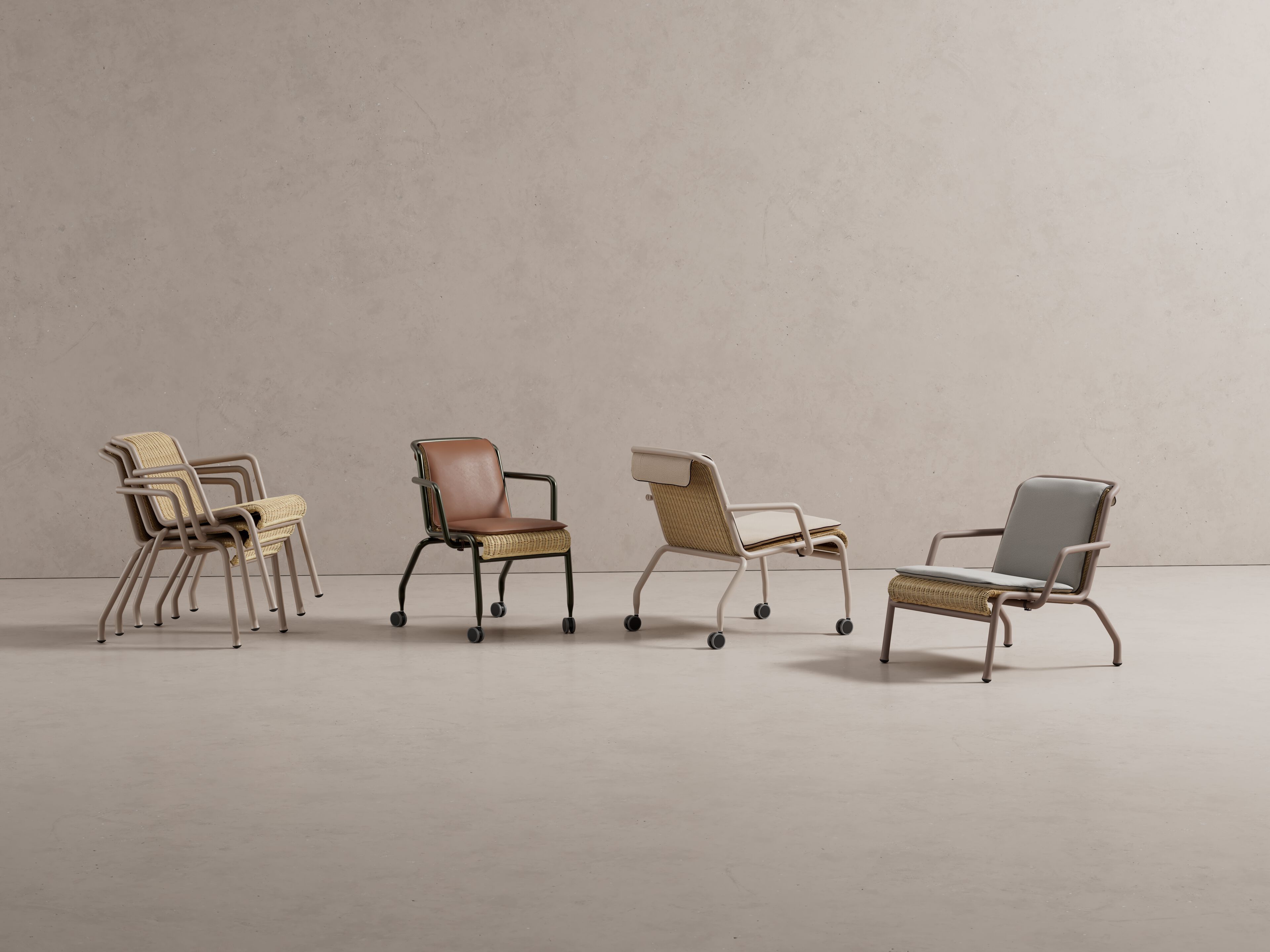 Кресло из ротанга и алюминия с колесами Kettal Eolias ARCH-00016729 - Вид №1