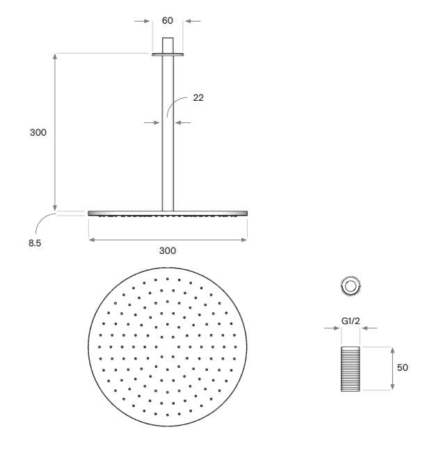 Потолочная душевая головка из нержавеющей стали COCOON Maison ARCH-00082640 - Вид №2