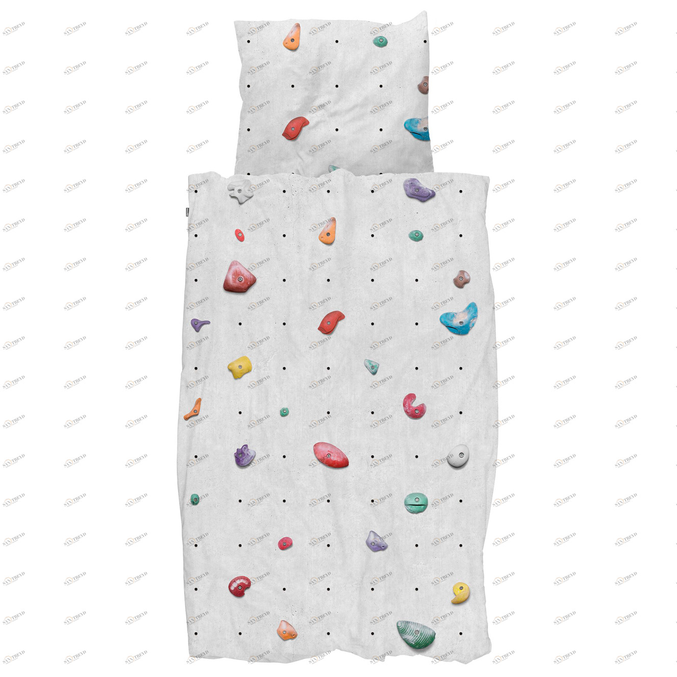 Комплект постельного белья односпальный "Скалодром" 150х200 см SNURK  335497 Белый;зеленый;голубой 