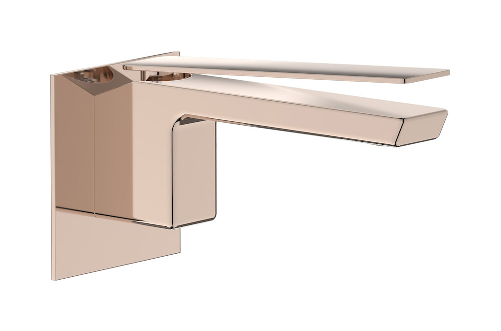 Встроенный в стену смеситель для раковины на 1 отверстие в комплекте с донным клапаном WE ARE IB k3209rs Rose Gold K3