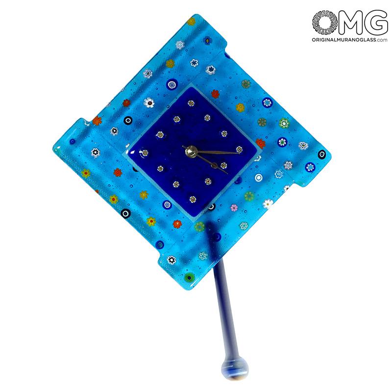 2405 ORIGINALMURANOGLASS Настенные часы с маятником Вневременные - муранское стекло 25 см  - Вид №1
