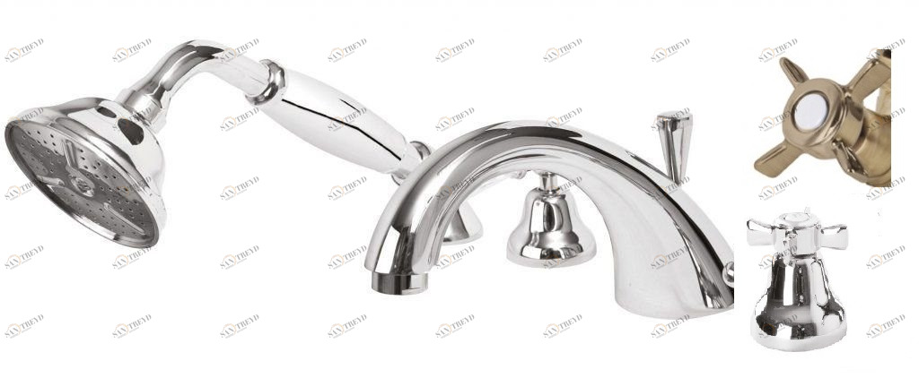 Смеситель на борт ванны с ручным выдвижным душем CEZARES LORD-BVD-02-M