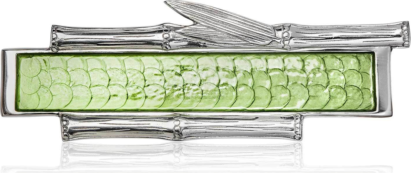 10581990 Julia Knight Поднос прямоугольный Julia Knight "Флора. Бамбук" 46см (мохито) Алюминий 