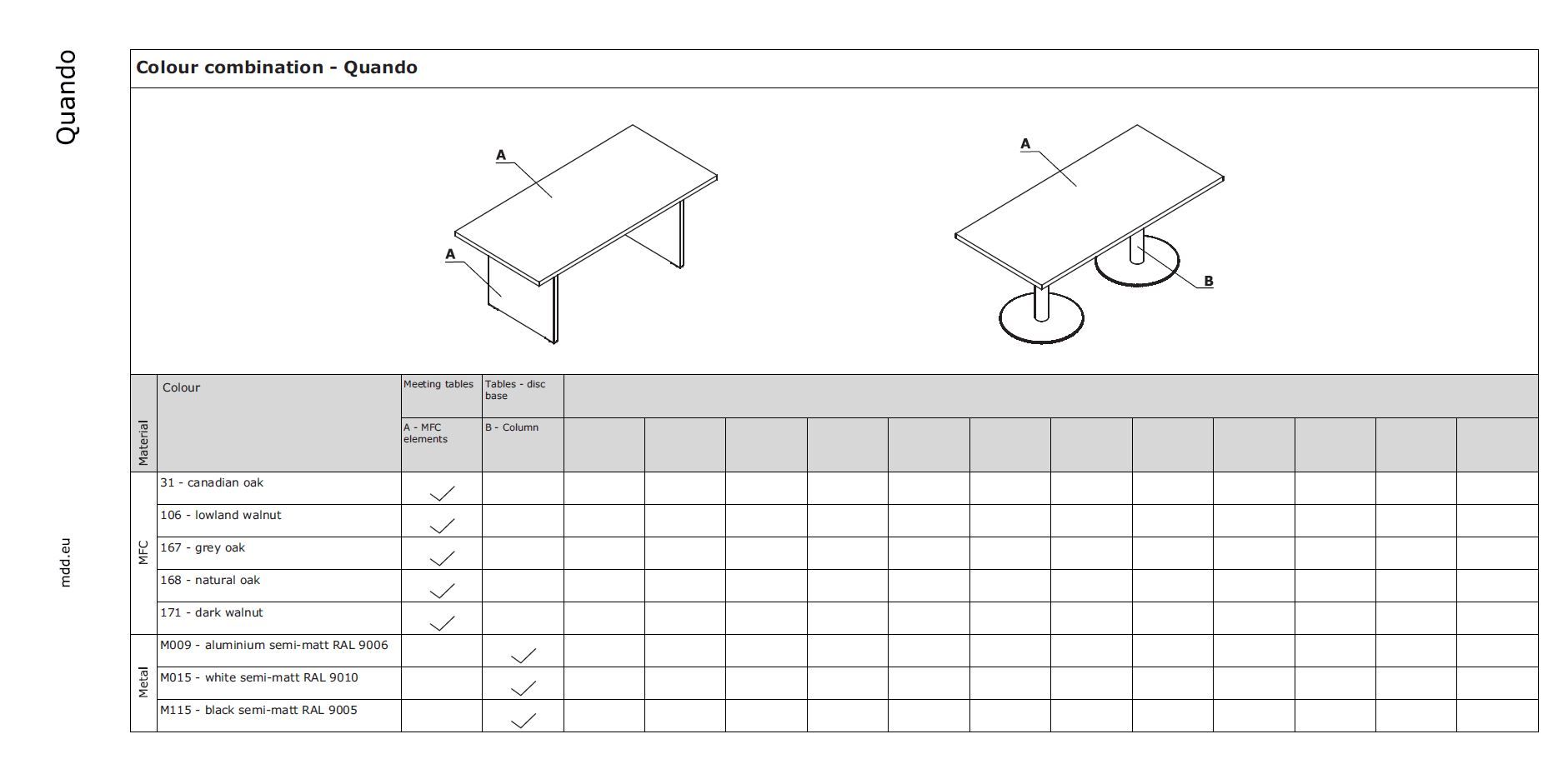 Прямоугольный стол из меламина MDD когда ARCH-00123830 - Вид №4