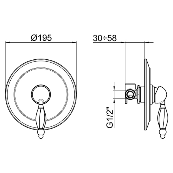 AL880101010 Смеситель для душа Webert Alexandra - Вид №1