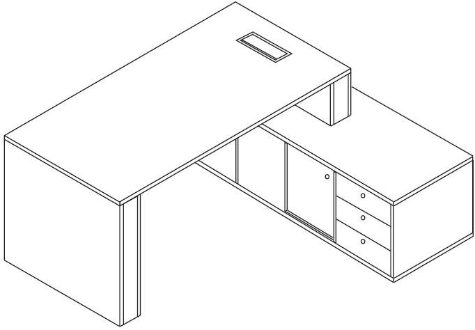 FERCIA Угловой стол со встроенной полкой Linea sun-id-1463808 - Вид №2